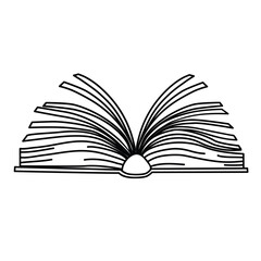 books sketch vector and illustration, black and white.