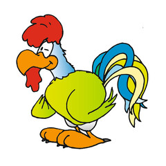 Rooster, cock (comic, illustration)