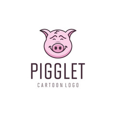 Piggy Logo Cartoon Character. vector illustration