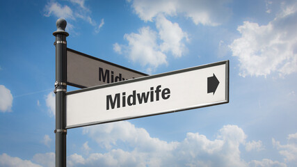 Fototapeta premium Street Sign to Midwife