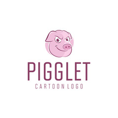 Piggy Logo Cartoon Character. vector illustration
