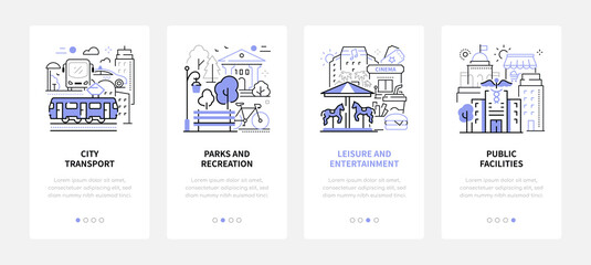 City wayfinding - modern line design style web banners © Boyko.Pictures