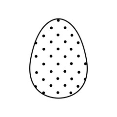 Easter egg icon with glint, simple easter egg traditional with wavy line patterns symbol vector sign