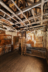 Fototapeta na wymiar interior of abandoned home in colorado ghost town