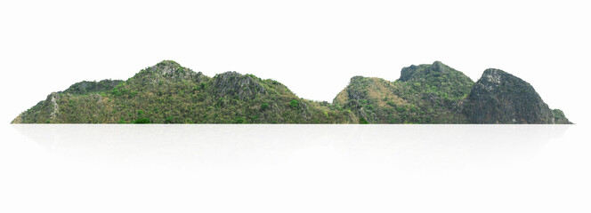 panorama mountain with tree isolate on white background © lovelyday12