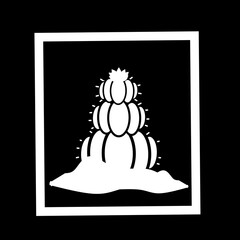 Best black and white cactus design illustration, on white background