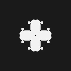 Fototapeta premium Christian cross flat icon. Simple style Christian holiday poster background symbol. Logo design element. T-shirt printing. Vector for sticker.