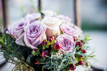 bouquet of roses. bridal bouquet. wedding concept