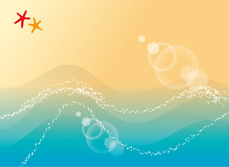 美しい浜辺のイラスト 透明で透き通った海と砂浜 Beach Poster Bea Pomme