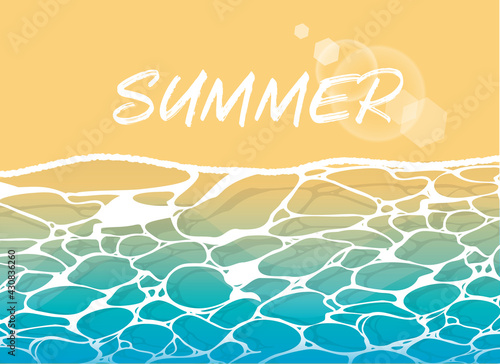 美しい浜辺のイラスト 透明で透き通った海と砂浜 Beach Poster Bea Pomme