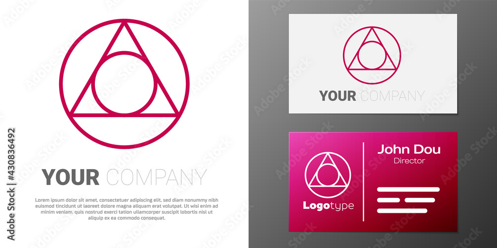 Poster logotype line triangle math icon isolated on white background. logo design template element. vector