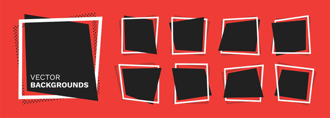 Collection of square frames. Vector backgrounds. © dehweh