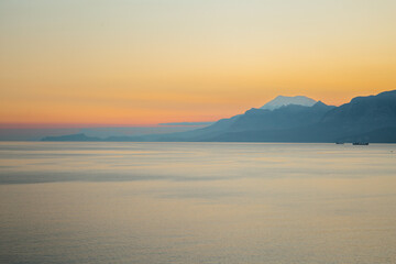 sunset on the sea