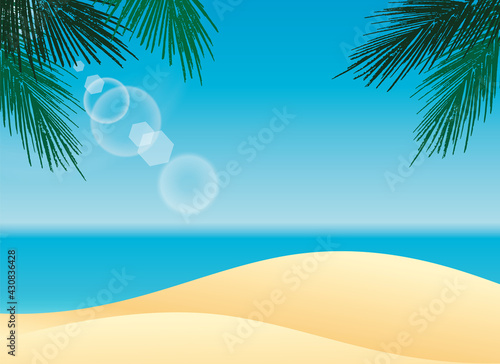美しい浜辺のイラスト 透明で透き通った海と砂浜 Beach Poster Bea Pomme 美しい浜辺のイラスト 透明で透き通った海と砂浜 Beach Poster Bea Pomme