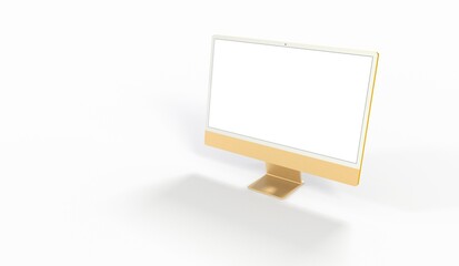 Fototapeta premium Realistic 3D Computer, with a white screen, isolated on a background