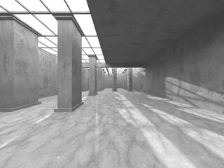 Abstract architecture interior background. Empty concrete room