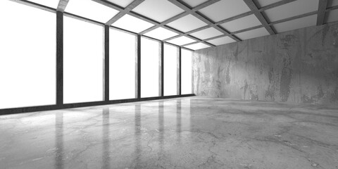 Abstract architecture background. Empty rough concrete interior