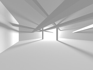 Illuminated corridor interior design. Empty Room Interior Background