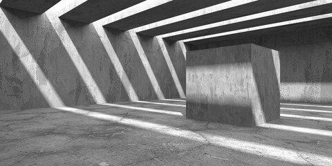 Abstract architecture background. Empty rough concrete interior