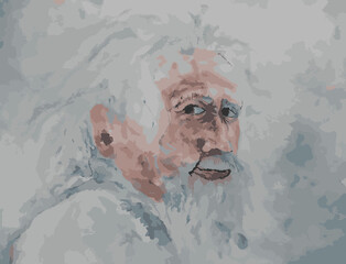 old man portrait with textured baground - blue and grey
made in 16 colors  