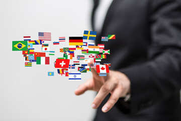 Global communication, international messaging and translation concept