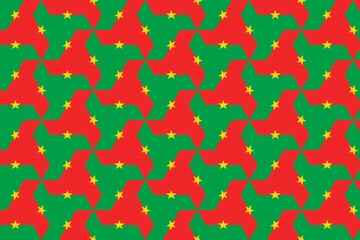 Simple geometric pattern in the colors of the national flag of Burkina Faso