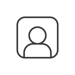 Login icon, vector user symbol. Simple linear pictogram. User interface account log in.