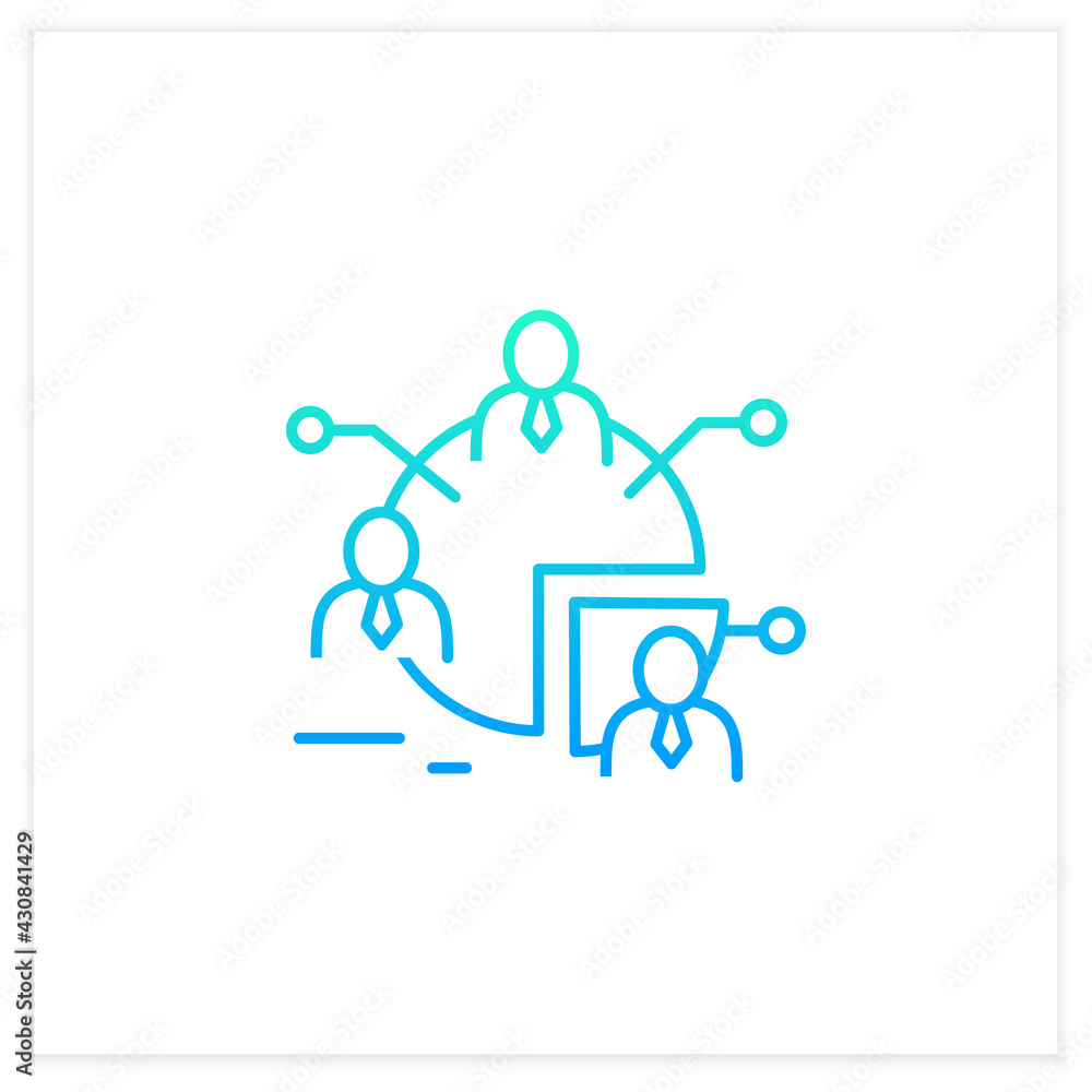 Poster audience segments gradient icon.process of dividing an audience into people groups who have similar 