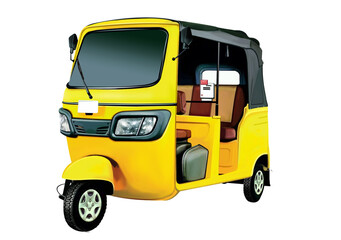 Fototapeta premium autorickshaw isolated on white background. Indian autorickshaw 