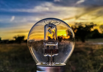 Light Bulb at sunset, Portugal