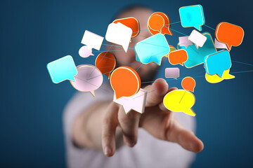 communication speak bubble digital concept