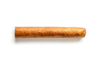 Brown cuban cigar isolated on white