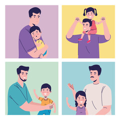Fototapeta premium kids and daddies