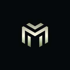 Hexagon Shape Logo with Double M Letter