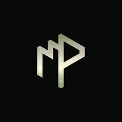 Fototapeta premium Hexagon Shape Logo with Letters MP
