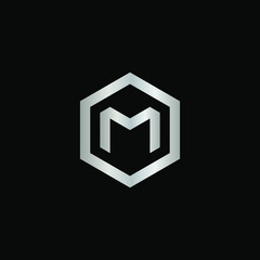 Hexagon Shape Logo with Letter M