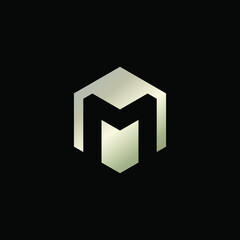 Hexagon Shape Logo with Letter M