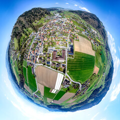 Oberdiessbach als little Planet im April 2021