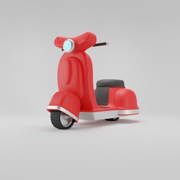Moto Lambreta 3D Cartoon