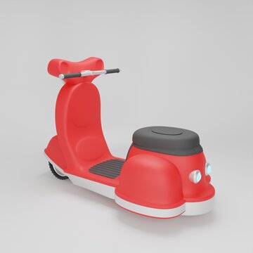 Moto Lambreta 3D Cartoon