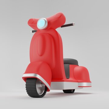 Moto Lambreta 3D Cartoon