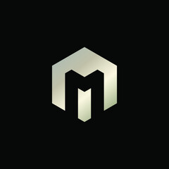 Hexagon Shape Logo with Letter M