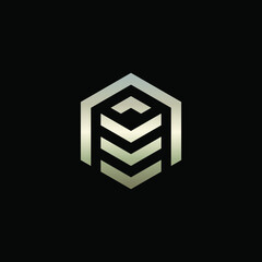 Hexagon Shape Logo with Letter M