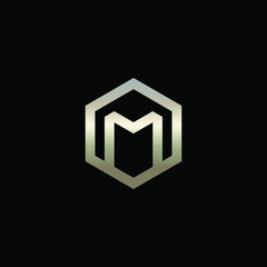 Hexagon Shape Logo with Letter M