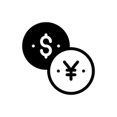 Currency vector solid icon. banking and finance symbol eps 10 file