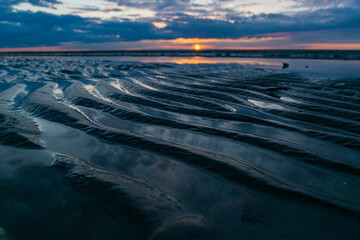 Beautiful sunset on the beach. Baltic sea