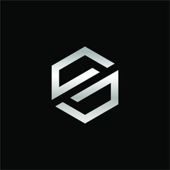 Hexagon Shape Logo with Letter S