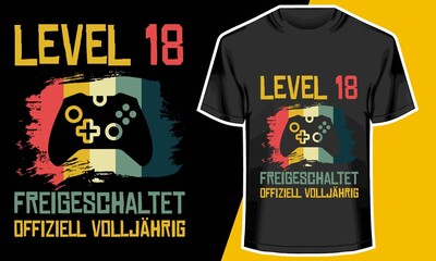 Level 18, Video game t shirt designs,  Gaming t-shirts design,