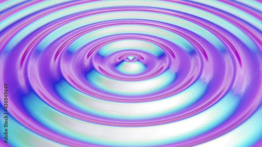 Poster realistic looping 3d animation of the waving iridescent glossy surface rendered in uhd