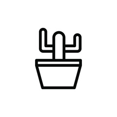 Obraz premium cactus line icon vector illustration